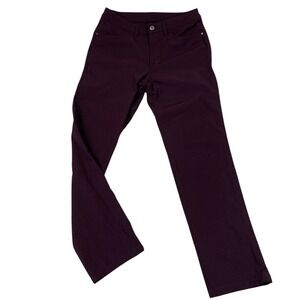 Lululemon City Sleek 5 Pocket Pant Burgundy Plum Straight Leg Size 28